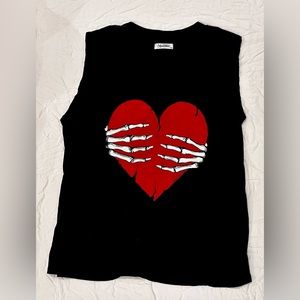 Black Lauren Moshi Top With Graphic Design